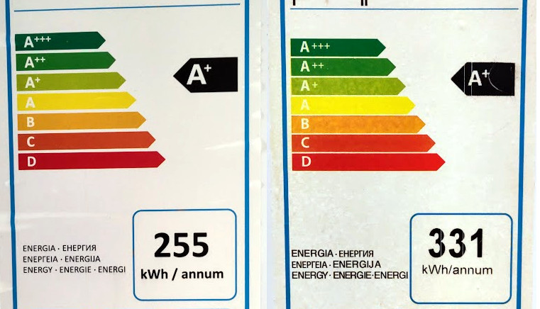 The energy rating of a fridge